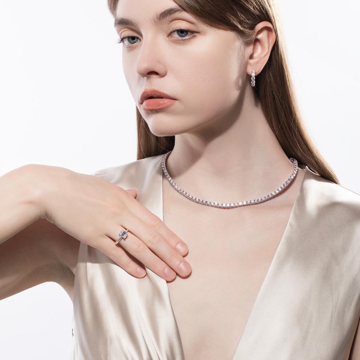 [COD] AnuJewelry R54 Moissanite Four Prong 100% Legit Italy 925 Sterling Silver Square Cut D Color 2CT Engagement Solitaire Ring For Woman Eman Jewelry