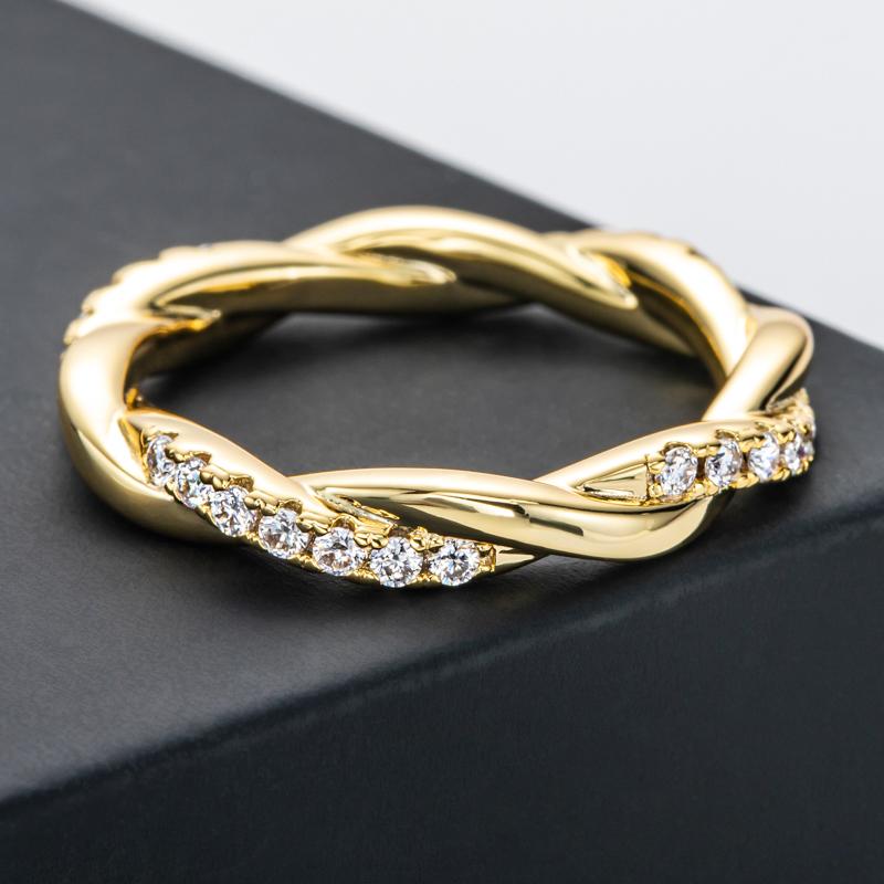 [COD] AnuJewelry CR15 Moissanite Rope Twisted Eternity Wedding Band Statement Ring for Woman Eman Jewelry GRA Certified 0.42 (0.015/28) Cttw Gift for Her
