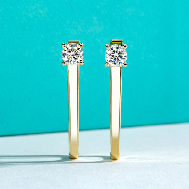 [COD] AnuJewelry CE5 Moissanite Hoop Earrings Paper Clip Huggie Earring for Woman Eman Jewelry Lab Created Gift for Her GRA Certified 0.5 CTTW EachCOD