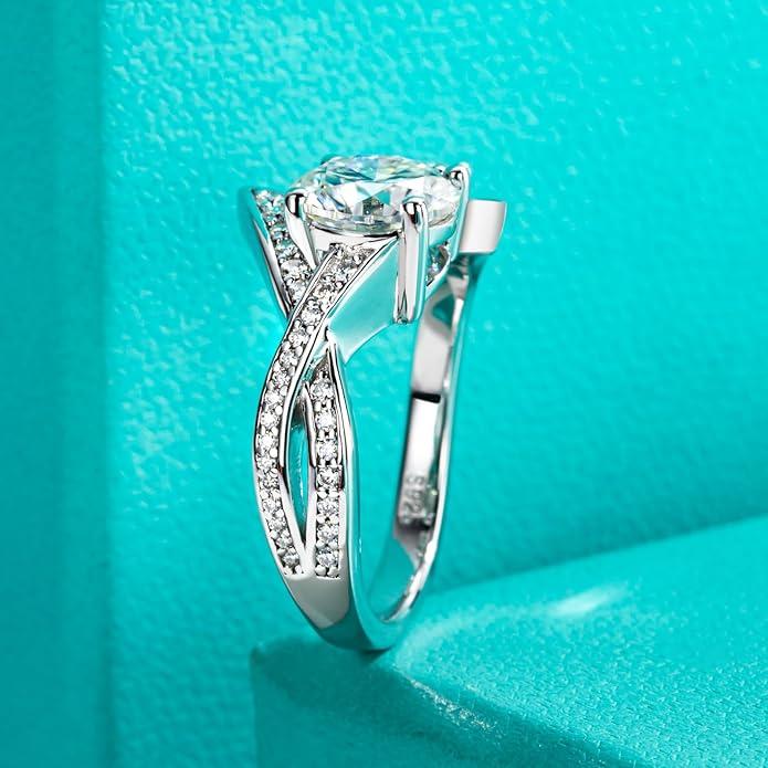 [COD] AnuJewelry R10 S925 Moissanite 8.0mm Double Head Open Ring Fashion Accessories EMAN Giving Gifts