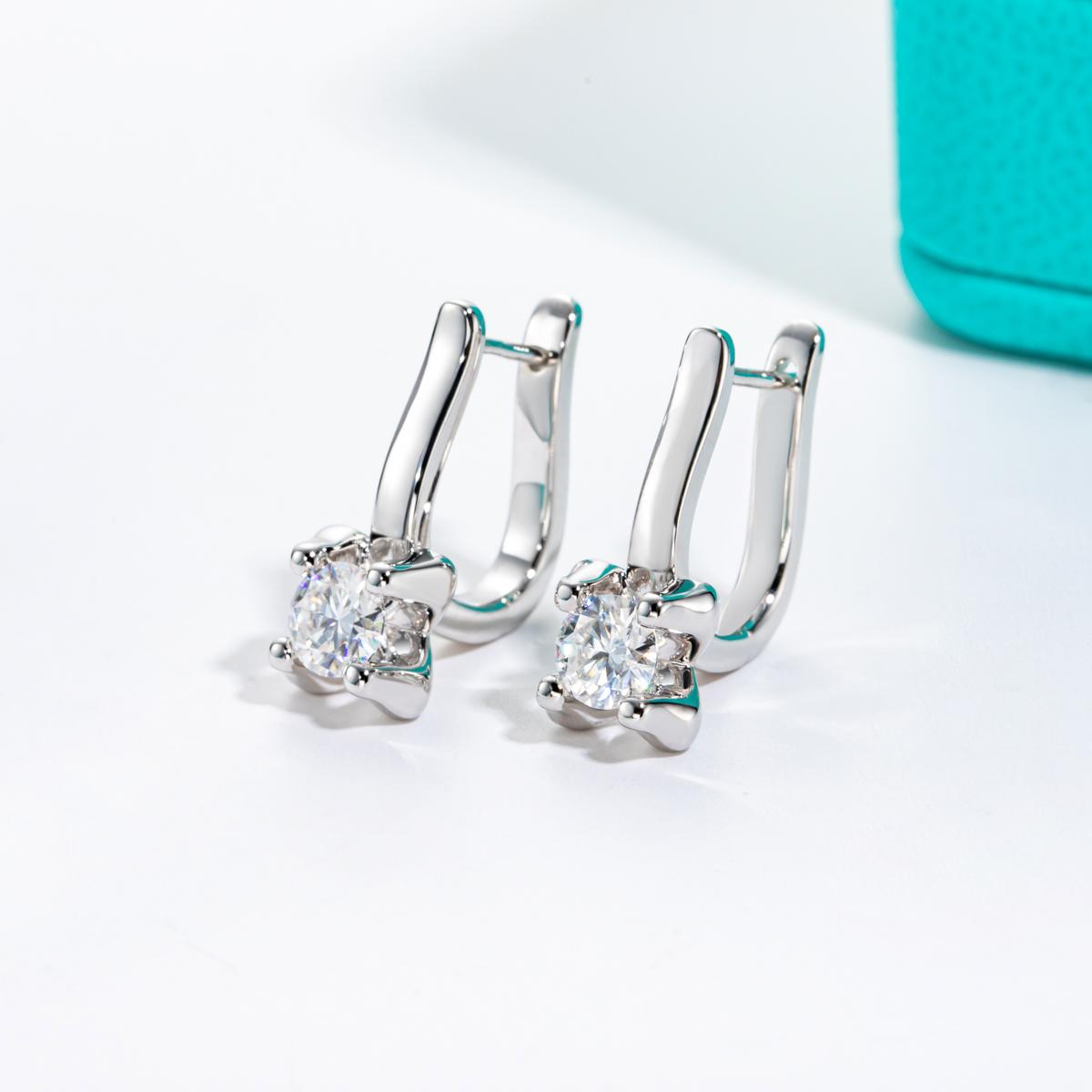 [COD] AnuJewelry E66 Moissanite Round Cut 5mm 0.5ct D Color 4 Prong 100% Legit Italy 925 Sterling Silver Hoop Earring for Woman Eman Jewelry