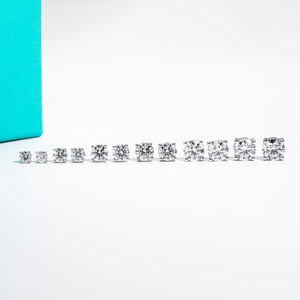 [COD] AnuJewelry 2/1.5/1/0.8/0.3ct Total Moissanite Stud Earrings Anti-allergy 925 Sterling Silver Earrings Jewelry Woman Eman Jewelry