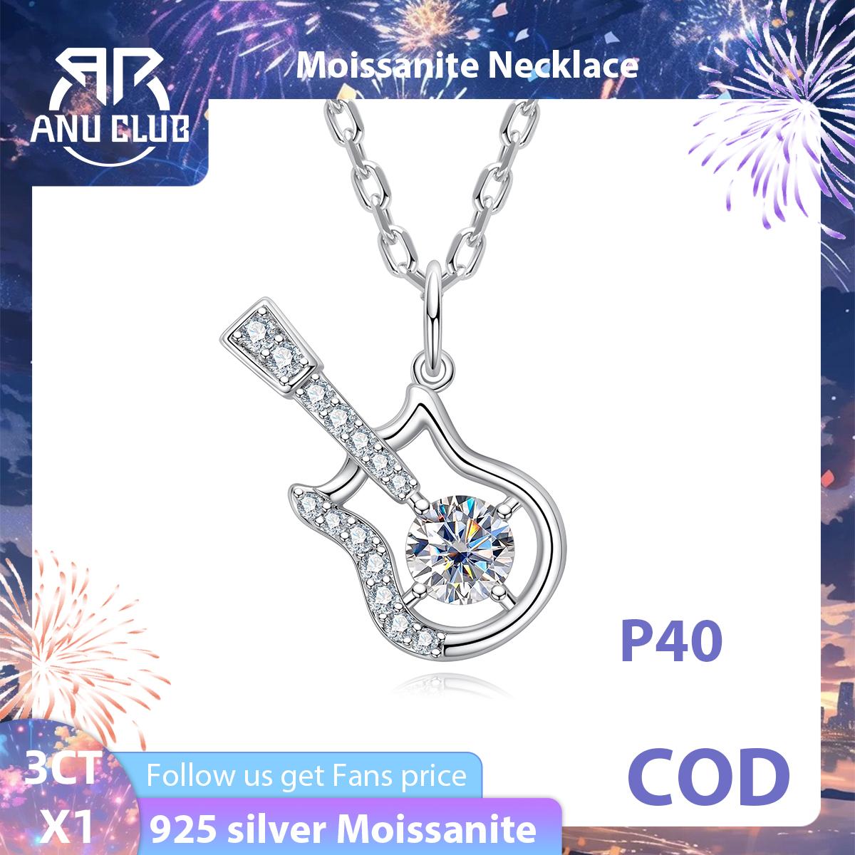[COD] AnuJewelry P40 Moissanite Round Cut Moissanite 9mm 3ct D Color 45cm Chain 100% Legit Italy 925 Sterling Silver Pendant Necklaces Bubble Necklace for Woman Eman Jewelry