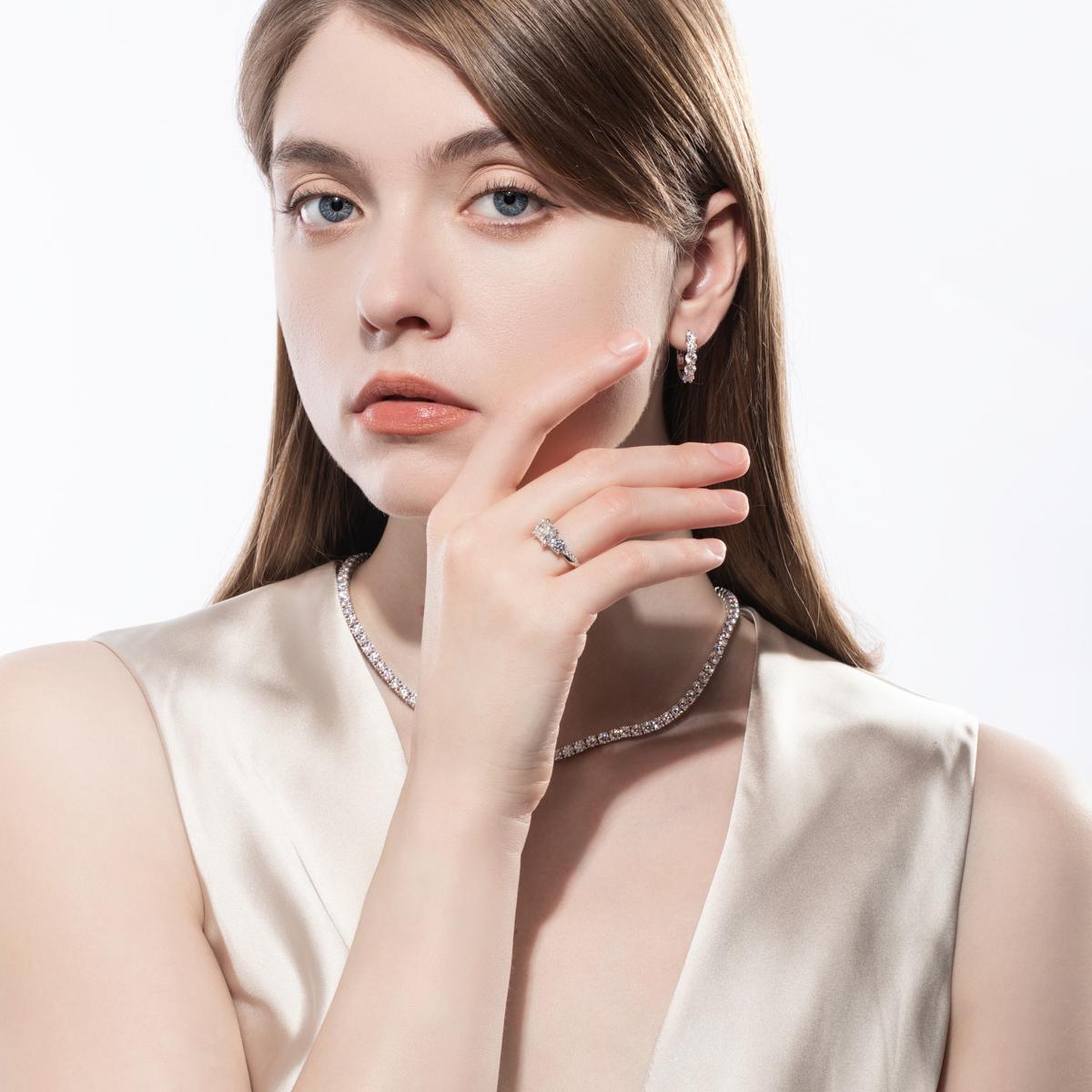 [COD] AnuJewelry R05 Moissanite Four Prong 100% Legit Italy 925 Sterling Silver Square Cut 3 Stone D Color 1.5CT Engagement Solitaire Ring For Woman Eman Jewelry