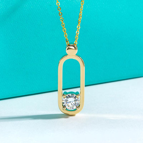 [COD] AnuJewelry CN72 Moissanite Necklace Paperclip Pendants for Woman Eman Jewelry  Lab Created Gift for Her GRA Certified 2 Cttw