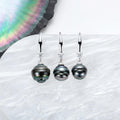 [COD] AnuJewelry 8-11mm Natural Tahitian Black Pearl Earrings 925 Sterling Sliver Moissanite Seawater Baroque Pearl Earrings Woman Eman Jewelry