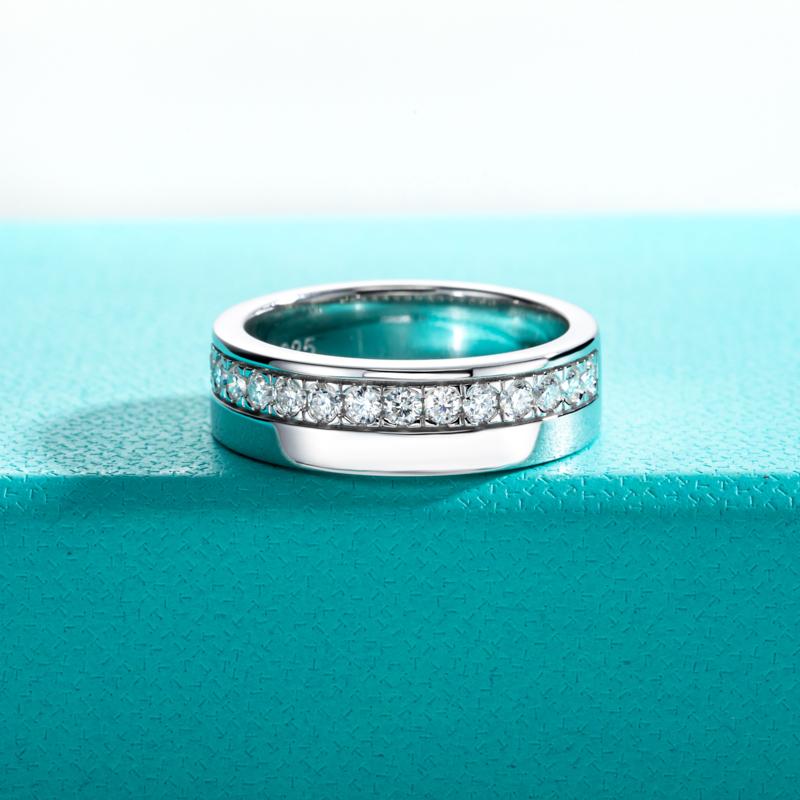 [COD] AnuJewelry R146 D Color Moissanite Wedding Band Rings For Men S100% Legit Italy 925 Sterling Silver Band Ring Men&Woman Eman Jewelry Rings Jewelry Woman Eman Jewelry