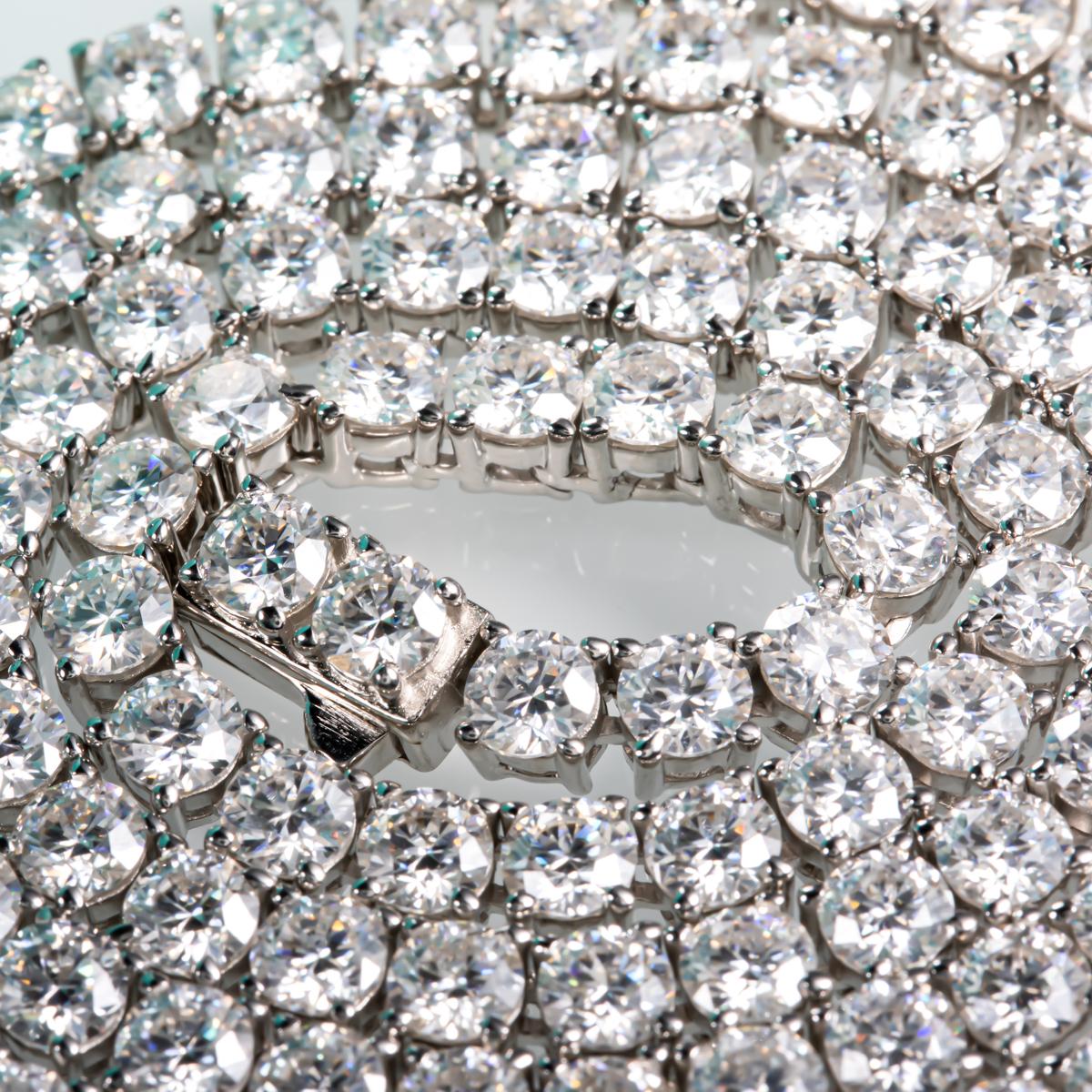 [COD] AnuJewelry PD1 4mm D Color Moissanite  Tennis Necklace Plated 100% Legit Italy 925 Sterling Silver Necklace Customs Jewelry Woman Eman Jewelry [COD] AnuJewelryclub [COD] AnuJewelry Jewelry EMAN