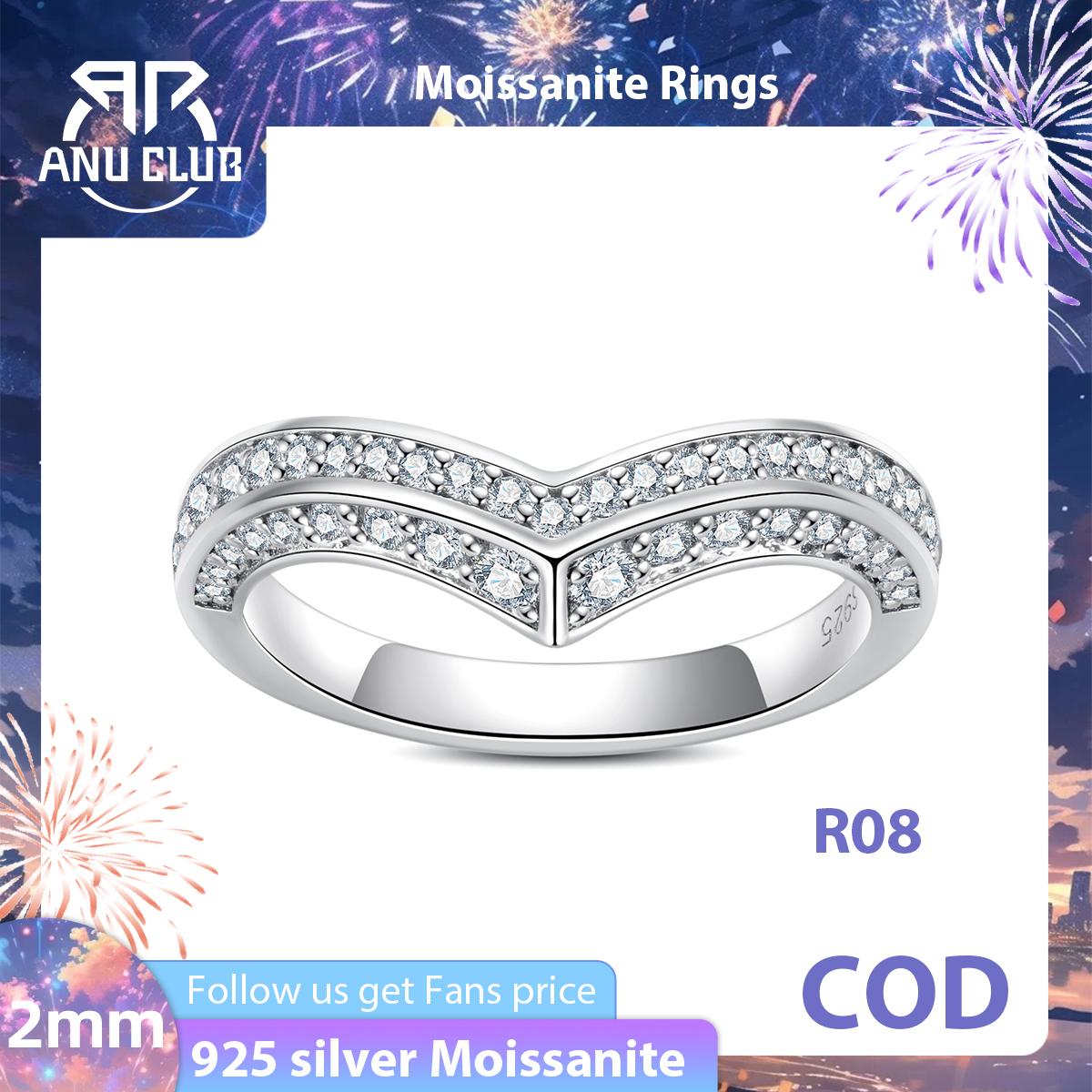 [COD] AnuJewelry R08 Moissanite Engagement Rings 3.55/4.08cttw D Color VVS1 925 Sterling Silver Crown Wedding Rings Mask Promise Ring Wedding Band Eternity Rings for Women with Certificate Eman Jewelry