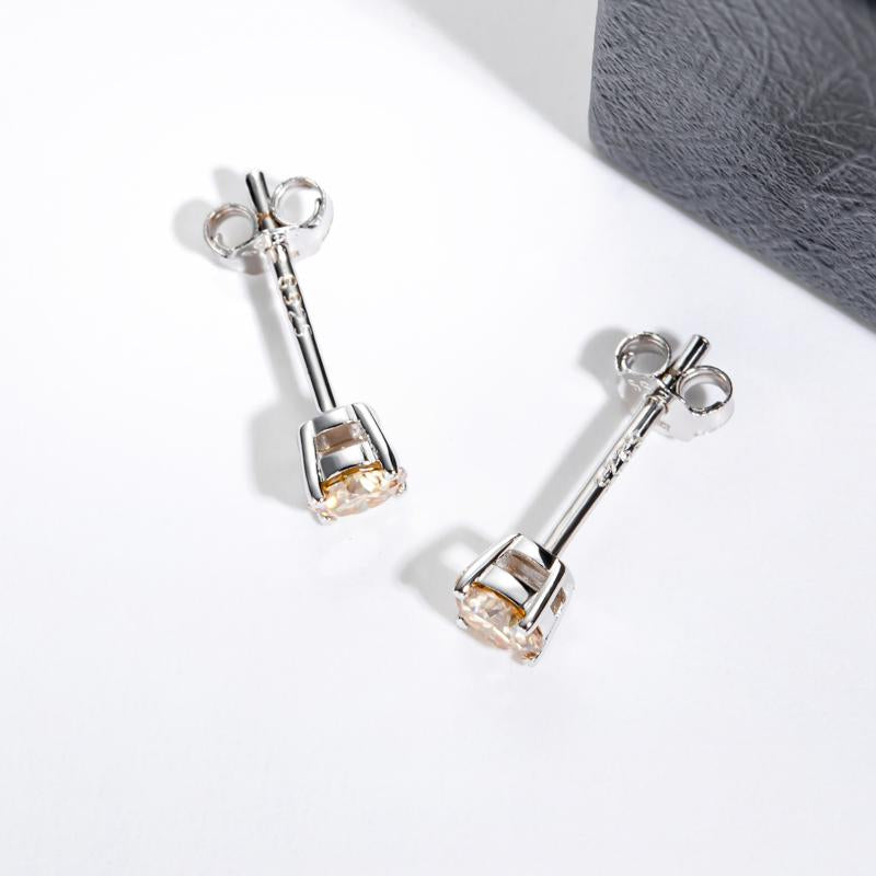 [COD] AnuJewelry E28 Moissanite Round Cut 4mm 0.3ct D Color 4 Prong 100% Legit Italy 925 Sterling Silver Stud Earring for Woman Eman Jewelry