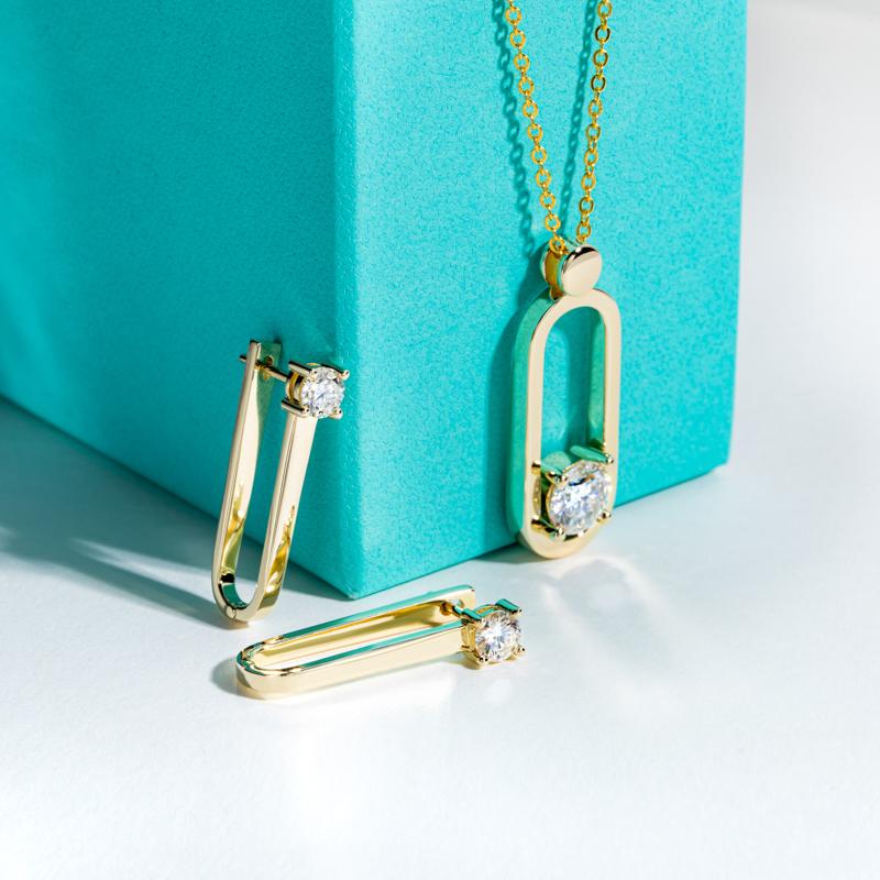 [COD] AnuJewelry CE5 Moissanite Hoop Earrings Paper Clip Huggie Earring for Woman Eman Jewelry Lab Created Gift for Her GRA Certified 0.5 CTTW EachCOD