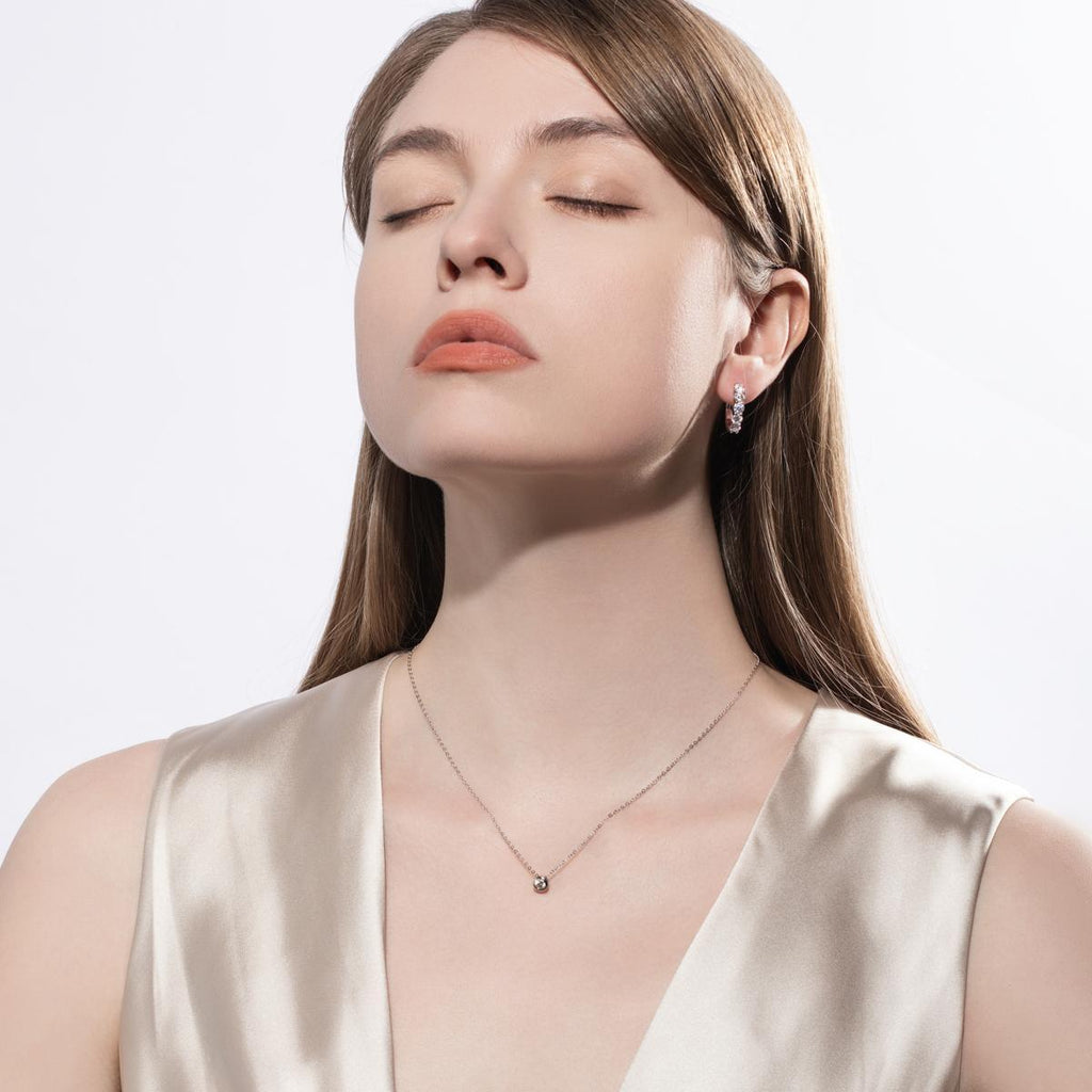 [COD] AnuJewelry P1 Moissanite Round Cut Moissanite 4mm 0.3ct D Color 45cm Chain 100% Legit Italy 925 Sterling Silver Pendant Necklaces Bubble Necklace Gift for Woman Eman Jewelry