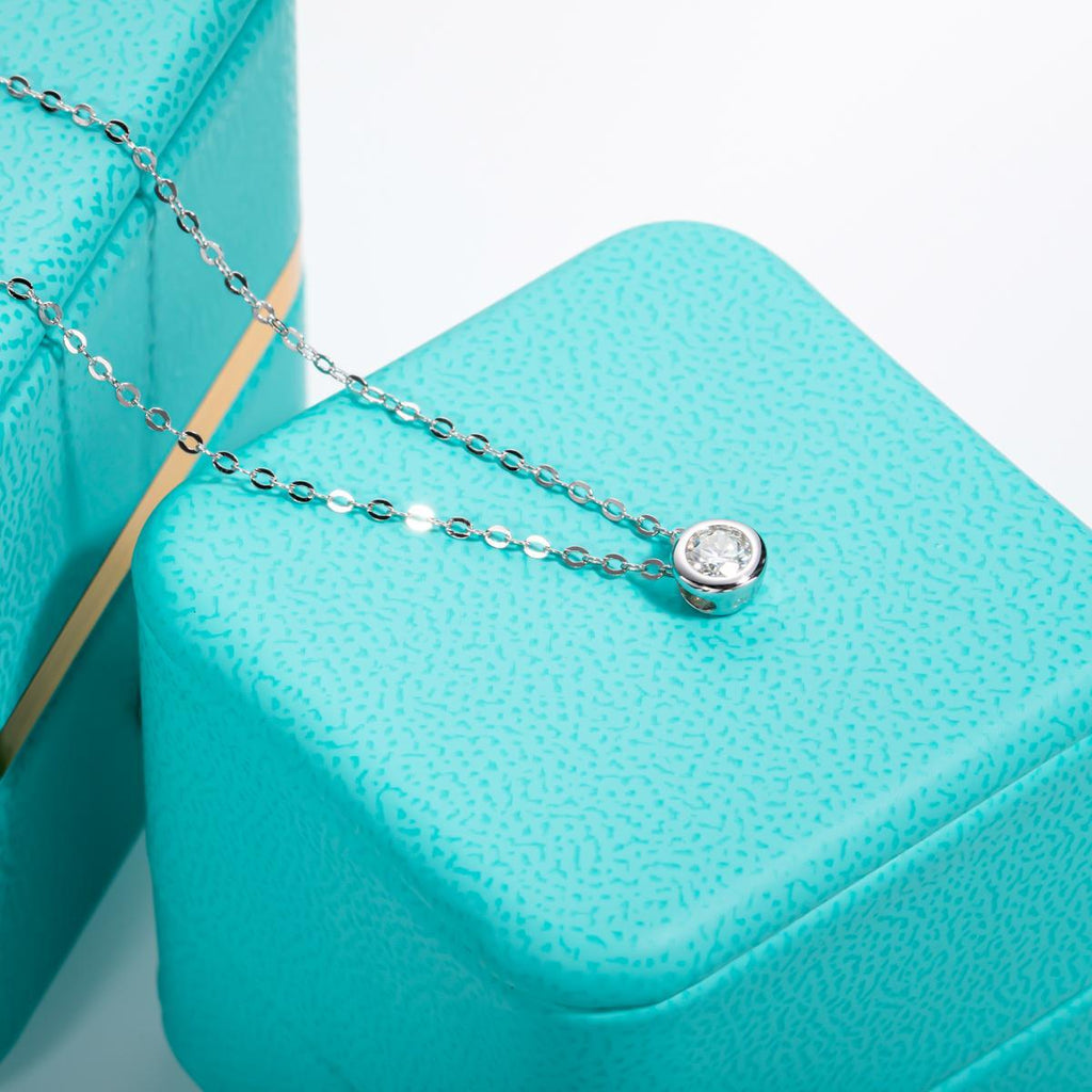 [COD] AnuJewelry P1 Moissanite Round Cut Moissanite 4mm 0.3ct D Color 45cm Chain 100% Legit Italy 925 Sterling Silver Pendant Necklaces Bubble Necklace Gift for Woman Eman Jewelry