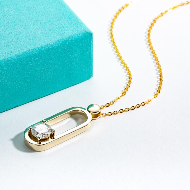 [COD] AnuJewelry CN72 Moissanite Necklace Paperclip Pendants for Woman Eman Jewelry  Lab Created Gift for Her GRA Certified 2 Cttw