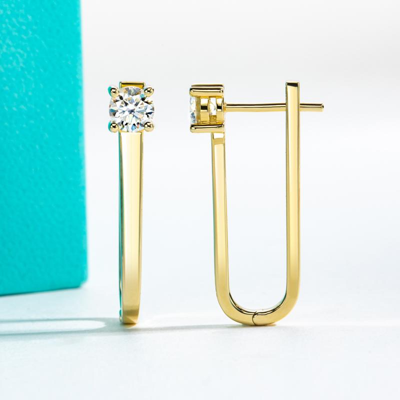 [COD] AnuJewelry CE5 Moissanite Hoop Earrings Paper Clip Huggie Earring for Woman Eman Jewelry Lab Created Gift for Her GRA Certified 0.5 CTTW EachCOD
