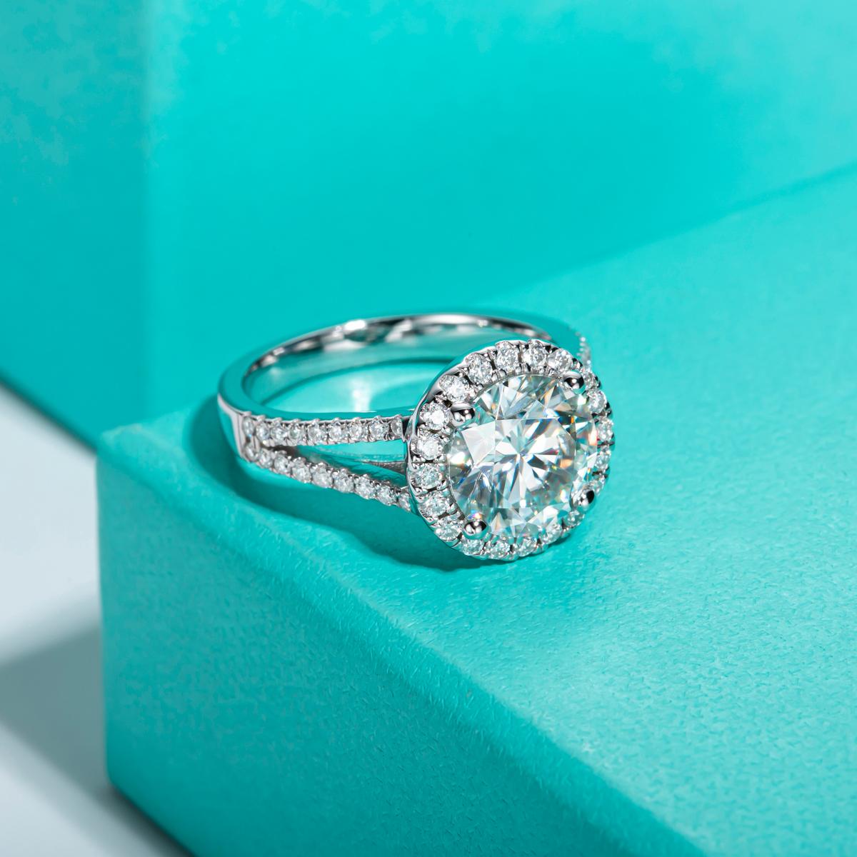 [COD] AnuJewelry R75 Moissanite Four Prong 100% Legit Italy 925 Sterling Silver Round Cut D Color 3.8CT Engagement Solitaire Ring For Woman Eman Jewelry