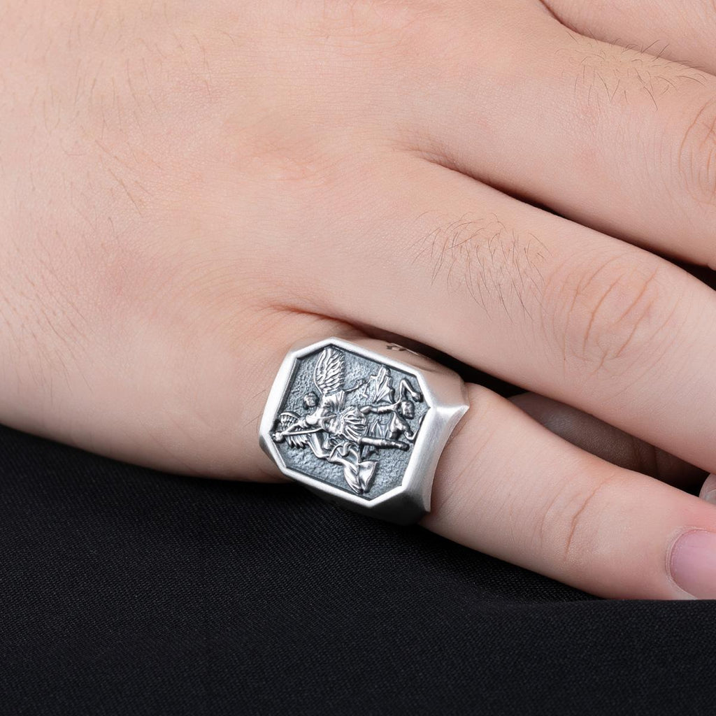 [COD] AnuJewelry R29 St. Michael Ring S999 Amulet Ring for Men