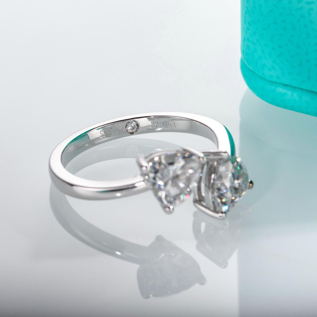 [COD] AnuJewelry R46 Moissanite 3 Prong 100% Legit Italy 925 Sterling Silver Heart Cut D Color 2CT Engagement Solitaire Ring For Woman Eman Jewelry