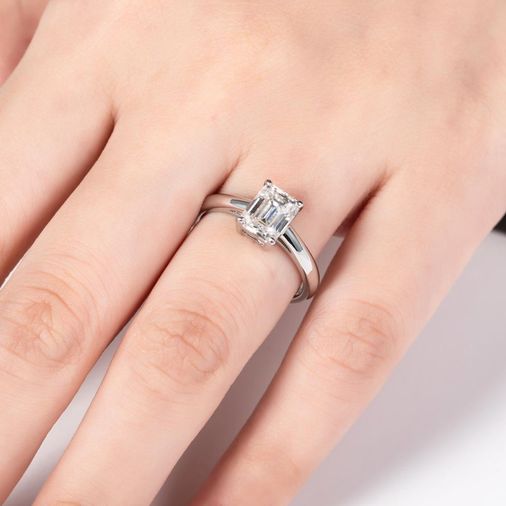 [COD] AnuJewelry R54 Moissanite Four Prong 100% Legit Italy 925 Sterling Silver Square Cut D Color 2CT Engagement Solitaire Ring For Woman Eman Jewelry