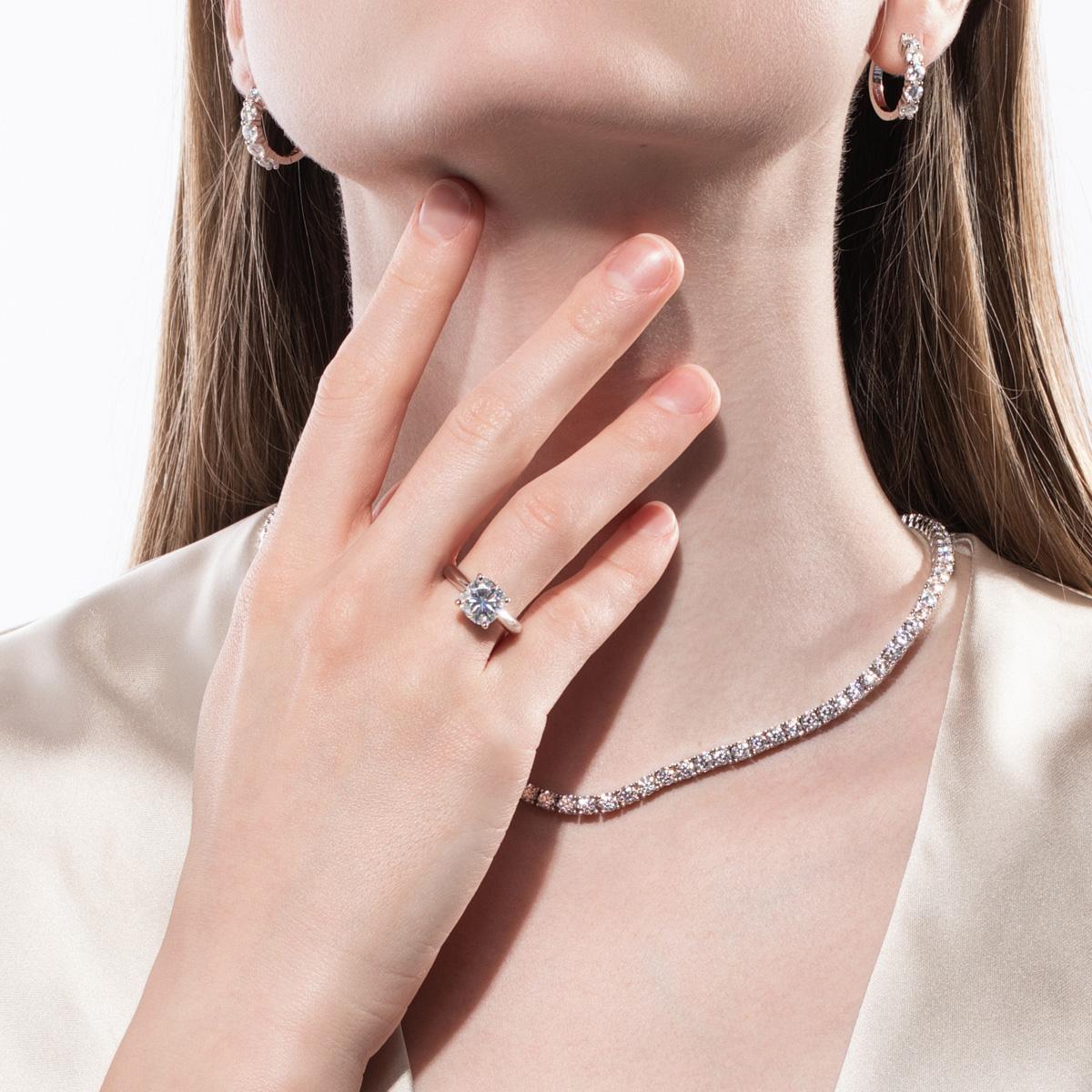 [COD] AnuJewelry R28 Moissanite Four Prong 100% Legit Italy 925 Sterling Silver Square Cut D Color 3.5CT Engagement Solitaire Ring For Woman Eman Jewelry