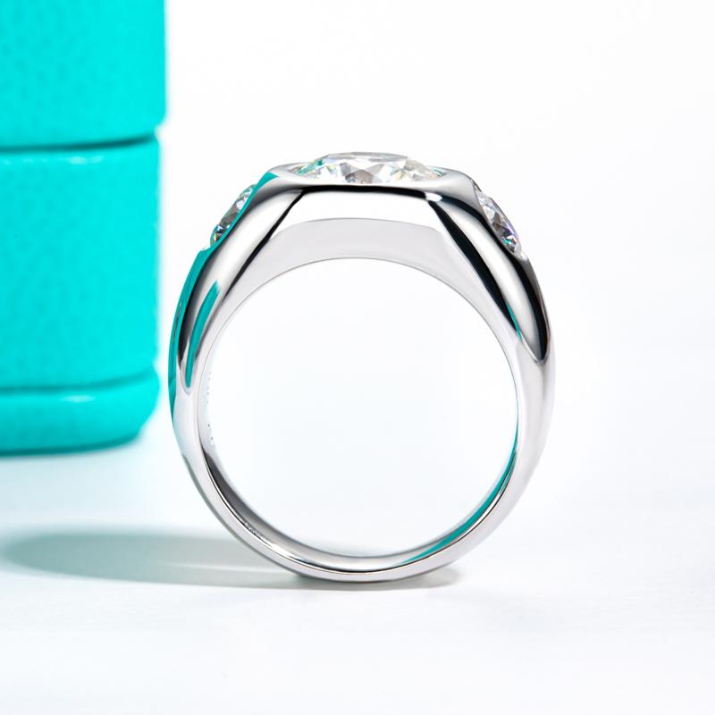 [COD] AnuJewelry R115 3cttw D Color Moissanite Men Ring 100% Legit Italy 925 Sterling Silver Plated Lab Created Gem Engagement Rings For Men