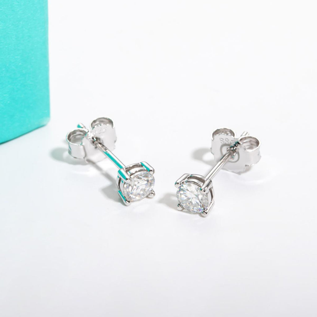 [COD] AnuJewelry 2/1.5/1/0.8/0.3ct Total Moissanite Stud Earrings Anti-allergy 925 Sterling Silver Earrings Jewelry Woman Eman Jewelry
