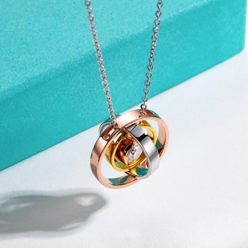 [COD] AnuJewelry P46  Moissanite Necklace for Women Satellite Pendant D Color VVS1 925 Sterling Silver Trinity Necklace 40+2+3cm Extended Chain