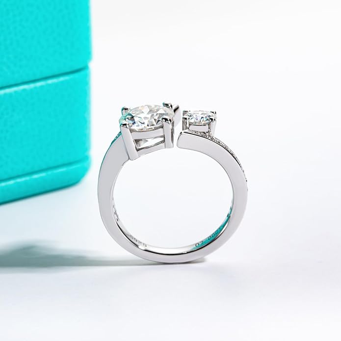 [COD] AnuJewelry R10 S925 Moissanite 8.0mm Double Head Open Ring Fashion Accessories EMAN Giving Gifts