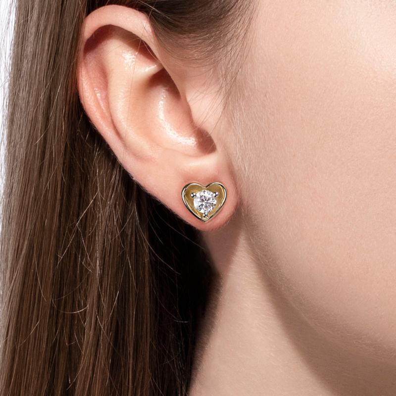[COD] AnuJewelry CE23 Moissanite Two Way Studs Heart Shaped Earring Jackets for Woman Eman Jewelry Lab Created Gift for Her GRA Certified 0.5 CT Each