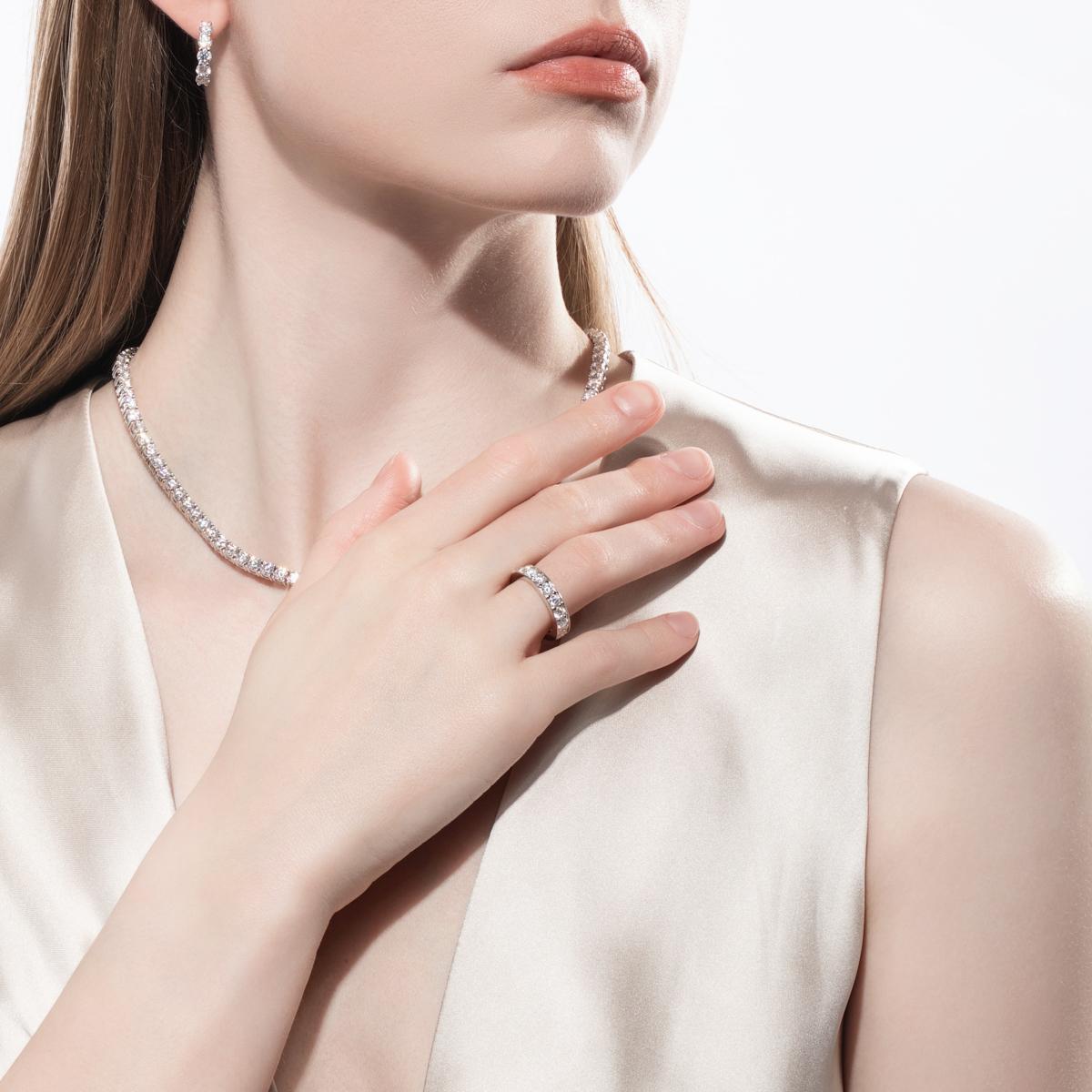 [COD] AnuJewelry Couple Ring Moissanite Bezel setting 100% Legit Italy 925 Sterling Silver Round Cut D Color 2.1CT Eternity Band Ring For Woman Eman Jewelry