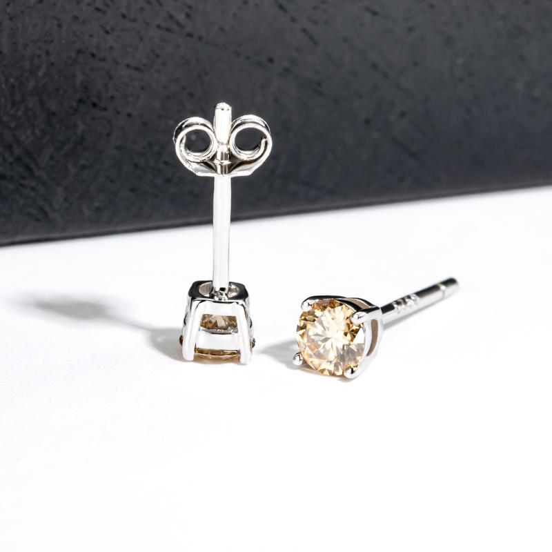 [COD] AnuJewelry E28 Moissanite Round Cut 4mm 0.3ct D Color 4 Prong 100% Legit Italy 925 Sterling Silver Stud Earring for Woman Eman Jewelry