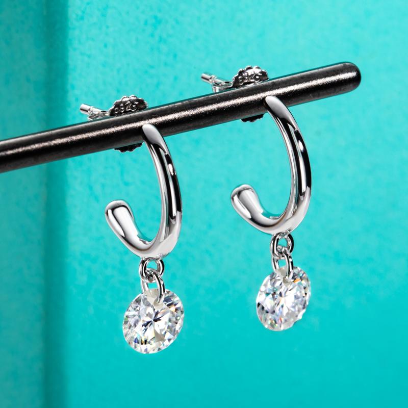 [COD] AnuJewelry R04 Moissanite Dangle Earrings Drop Earring 2CTTW D Color VVS1 925 Sterling Silver Moissanite Earring