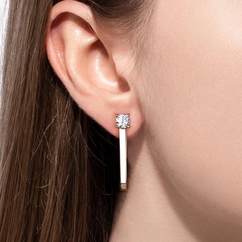 [COD] AnuJewelry CE5 Moissanite Hoop Earrings Paper Clip Huggie Earring for Woman Eman Jewelry Lab Created Gift for Her GRA Certified 0.5 CTTW EachCOD