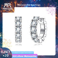 [COD] AnuJewelry E14 Moissanite Hoop Earrings 2.4cttw D Color VVS1 925 Sterling Silver 3mm Moissanite Huggie Earrings