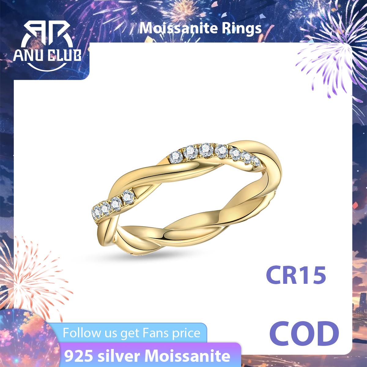 [COD] AnuJewelry CR15 Moissanite Rope Twisted Eternity Wedding Band Statement Ring for Woman Eman Jewelry GRA Certified 0.42 (0.015/28) Cttw Gift for Her