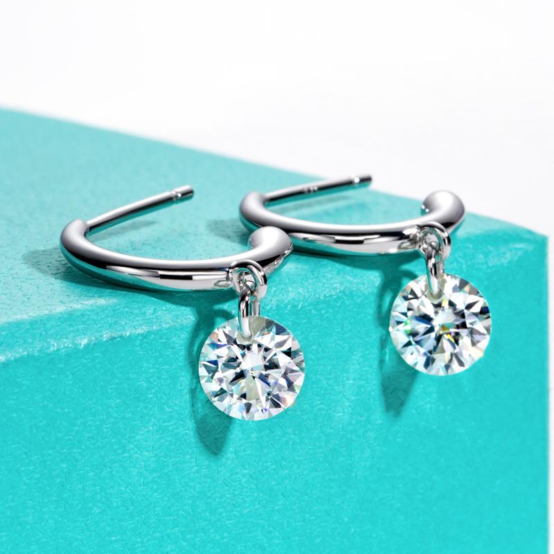 [COD] AnuJewelry R04 Moissanite Dangle Earrings Drop Earring 2CTTW D Color VVS1 925 Sterling Silver Moissanite Earring