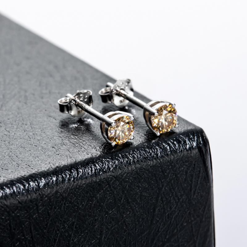 [COD] AnuJewelry E28 Moissanite Round Cut 4mm 0.3ct D Color 4 Prong 100% Legit Italy 925 Sterling Silver Stud Earring for Woman Eman Jewelry