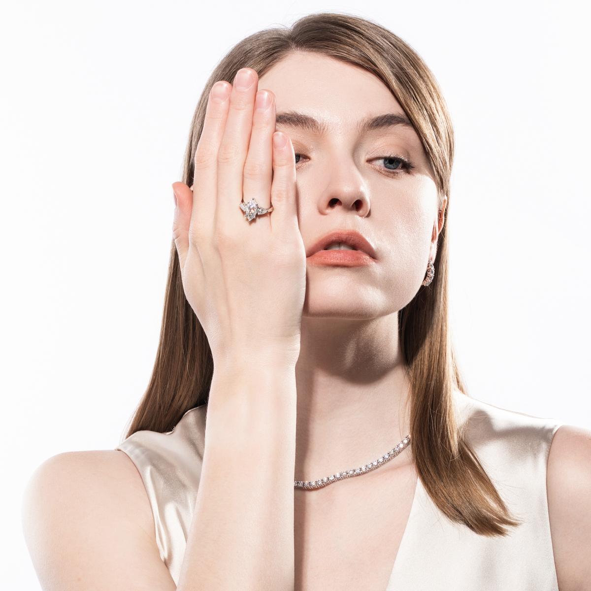 [COD] AnuJewelry R68 Moissanite Six Prong 100% Legit Italy 925 Sterling Silver Marquise Cut D Color 4CT Engagement Solitaire Ring For Woman Eman Jewelry