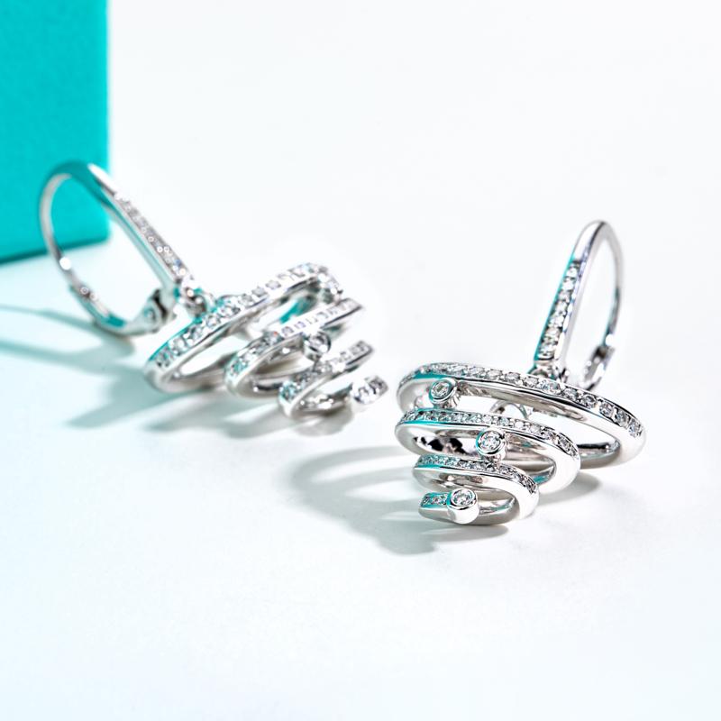 [COD] AnuJewelry R02  Moissanite Earrings Heart Dangle Earring D Color VVS1 925 Sterling Silver Love Tornado Drop Earring