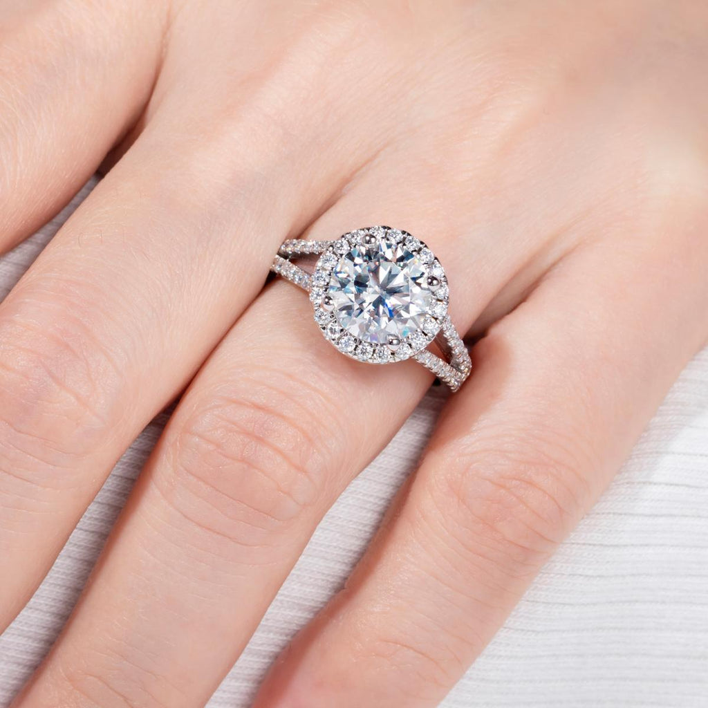 [COD] AnuJewelry R75 Moissanite Four Prong 100% Legit Italy 925 Sterling Silver Round Cut D Color 3.8CT Engagement Solitaire Ring For Woman Eman Jewelry