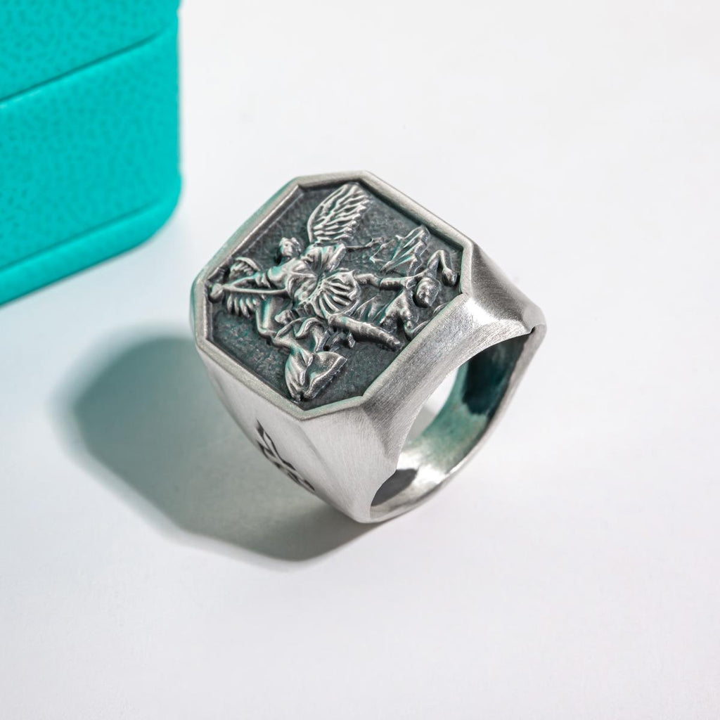 [COD] AnuJewelry R29 St. Michael Ring S999 Amulet Ring for Men