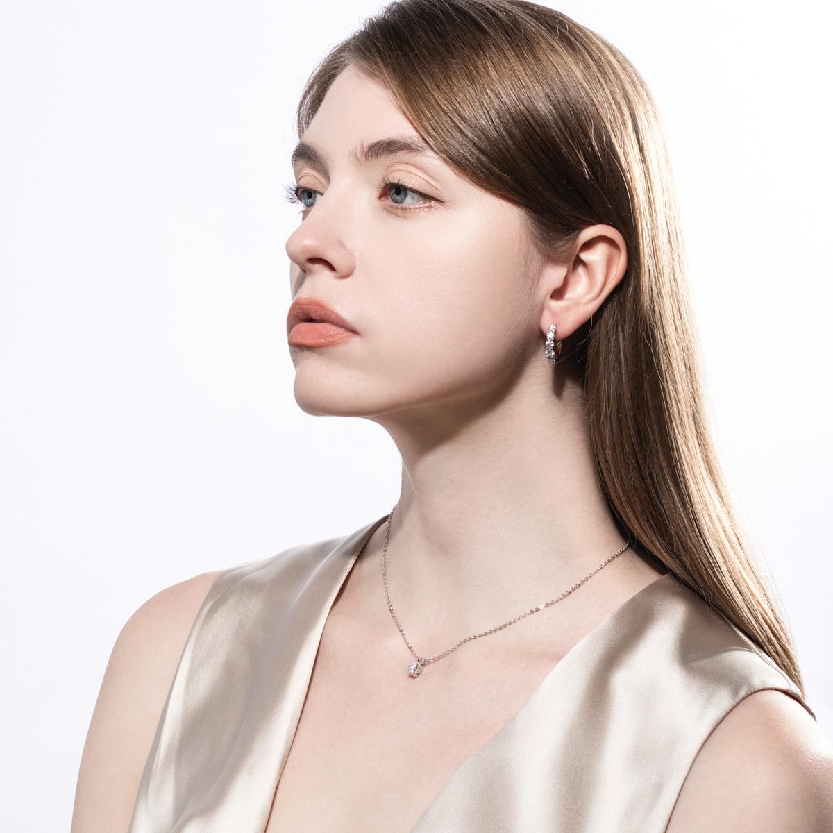 [COD] AnuJewelry P84 Moissanite Round Cut Moissanite 6.5mm 1ct D Color 45cm Chain 100% Legit Italy 925 Sterling Silver Pendant Necklaces Bubble Necklace for Woman Eman Jewelry