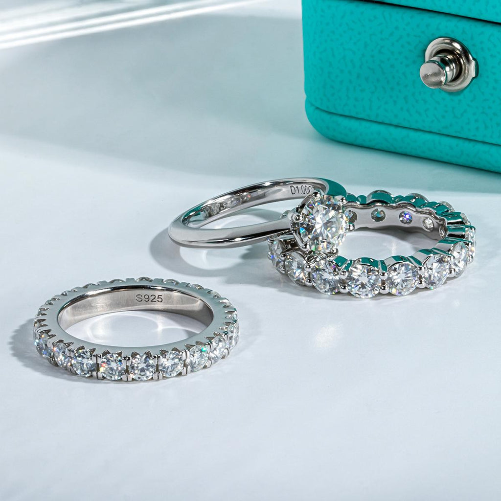 [COD] AnuJewelry R64 Moissanite Four Prong 100% Legit Italy 925 Sterling Silver Round Cut D Color 5CT Eternity Band Ring For Woman Eman Jewelry