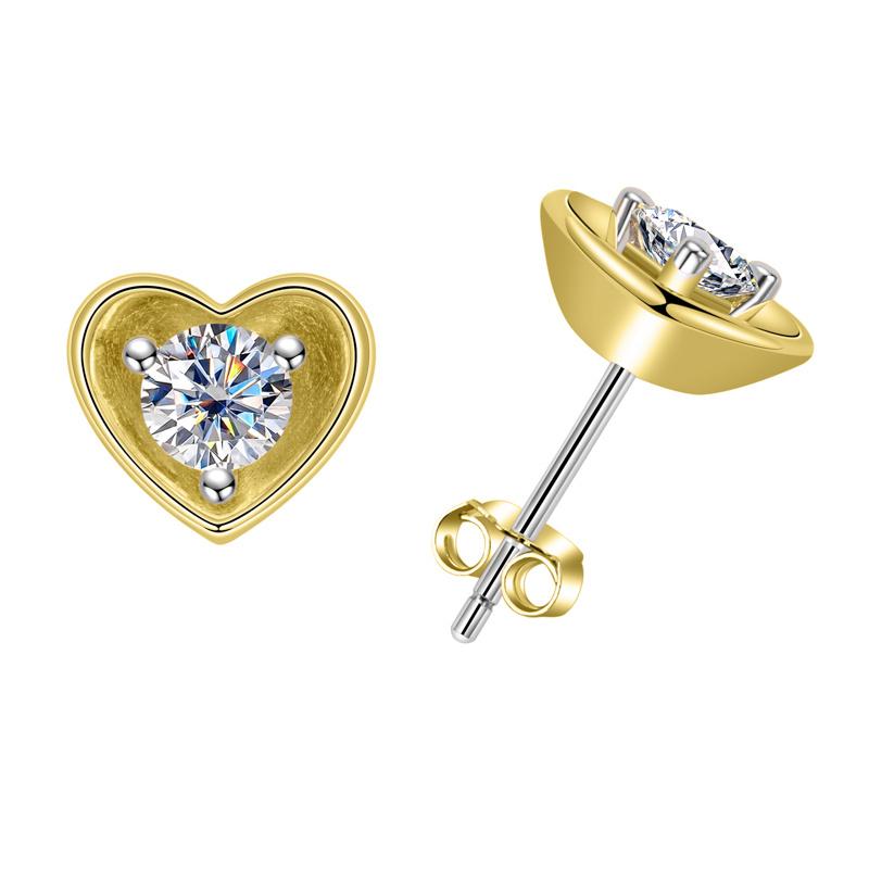 [COD] AnuJewelry CE23 Moissanite Two Way Studs Heart Shaped Earring Jackets for Woman Eman Jewelry Lab Created Gift for Her GRA Certified 0.5 CT Each