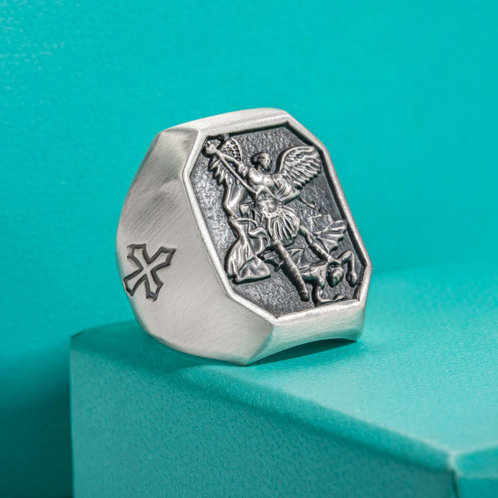 [COD] AnuJewelry R29 St. Michael Ring S999 Amulet Ring for Men