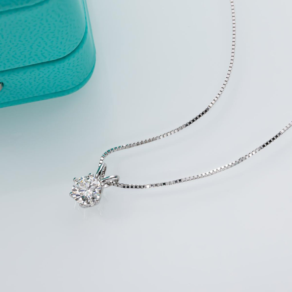 [COD] AnuJewelry P84 Moissanite Round Cut Moissanite 6.5mm 1ct D Color 45cm Chain 100% Legit Italy 925 Sterling Silver Pendant Necklaces Bubble Necklace for Woman Eman Jewelry