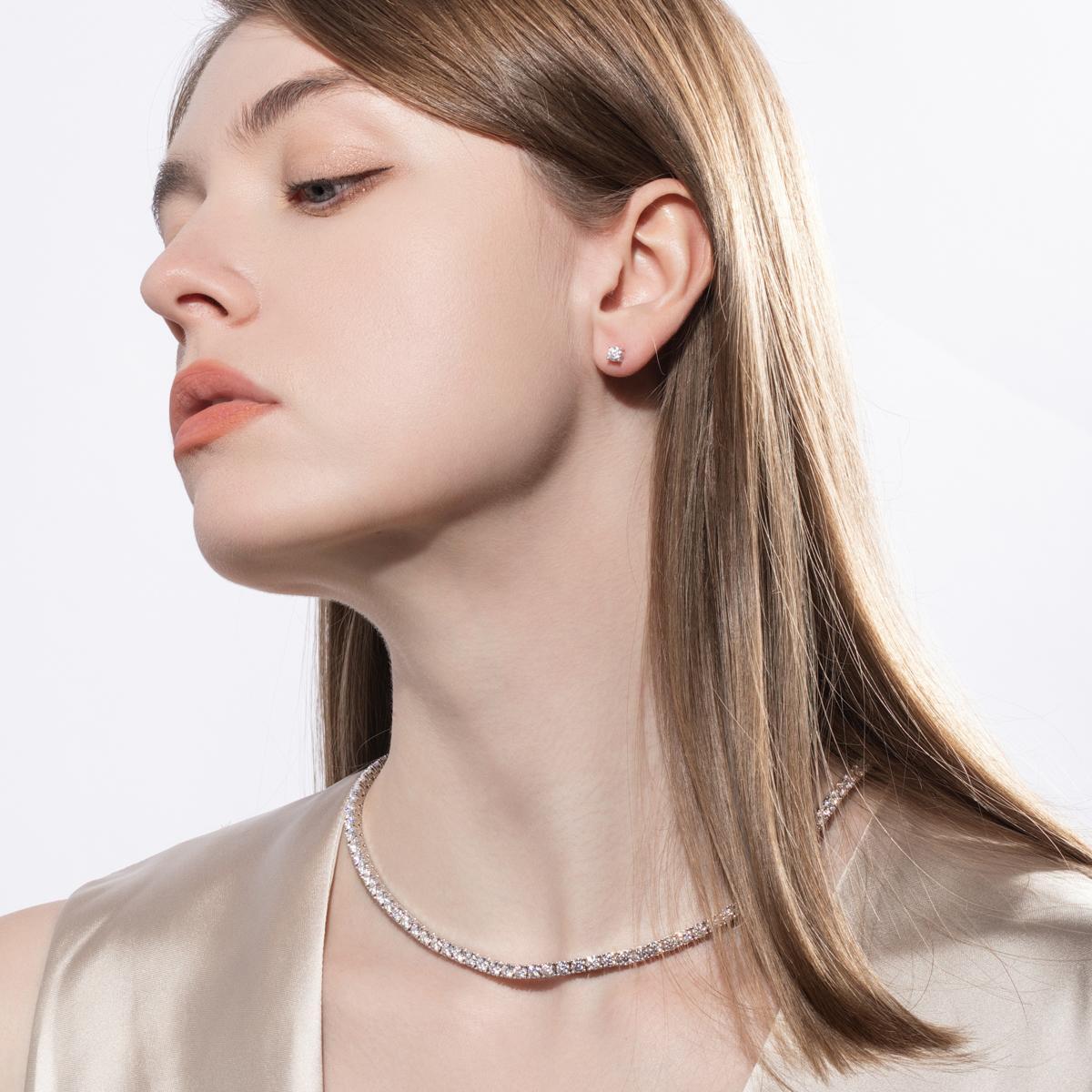 [COD] AnuJewelry E1 Moissanite Round Cut 4mm 0.3ct D Color 4 Prong 100% Legit Italy 925 Sterling Silver Stud Earring for Woman Eman Jewelry