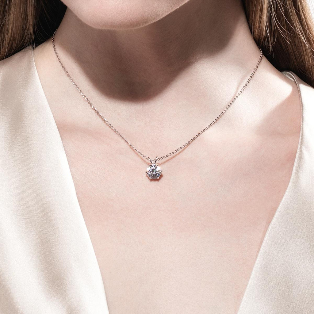 [COD] AnuJewelry P84 Moissanite Round Cut Moissanite 6.5mm 1ct D Color 45cm Chain 100% Legit Italy 925 Sterling Silver Pendant Necklaces Bubble Necklace for Woman Eman Jewelry