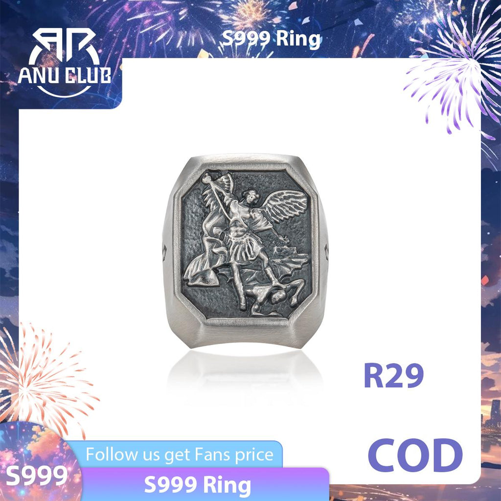 [COD] AnuJewelry R29 St. Michael Ring S999 Amulet Ring for Men