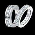 [COD] AnuJewelry Couple Ring Moissanite Bezel setting 100% Legit Italy 925 Sterling Silver Round Cut D Color 2.1CT Eternity Band Ring For Woman Eman Jewelry